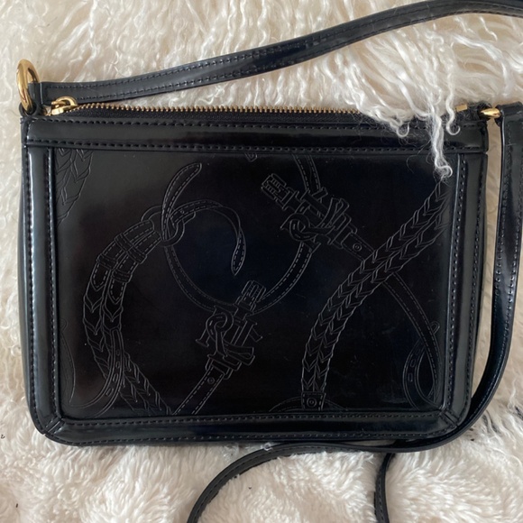 VINTAGE LAUREN RALPH LAUREN BLACK CROSSBODY PURSE - Picture 5 of 7